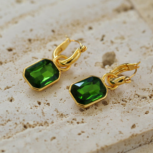 Cube Crystals Hoops Earrings - Zafari Studio Jewelry